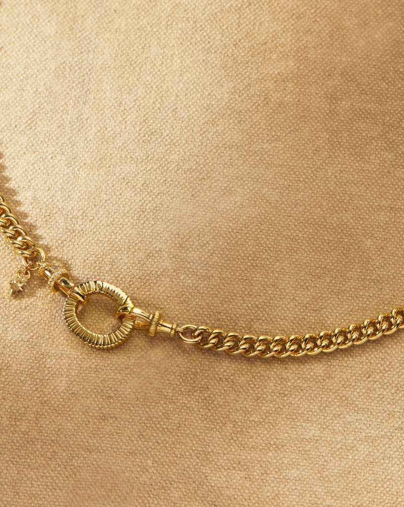 Dawn Chain Necklace, Gold Curb Chain
