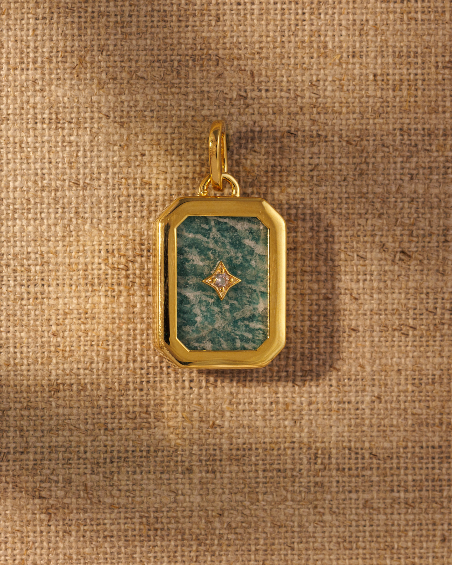 Moon Talisman Double-Sided Gemstone Pendant – Lapis Lazuli & Amazonite