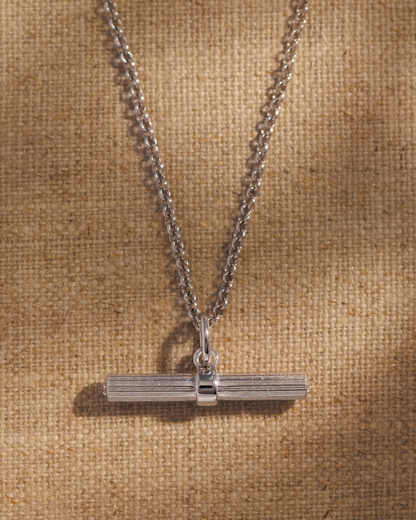 LEXI Faceted T-Bar Pendant - Silver