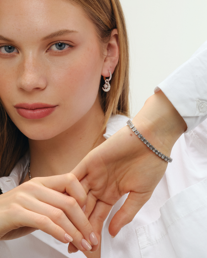 ETTA Emerald Cut Bracelet - Silver