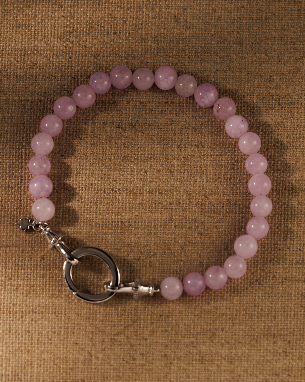 ELISE Jade Beaded Bracelet - Silver