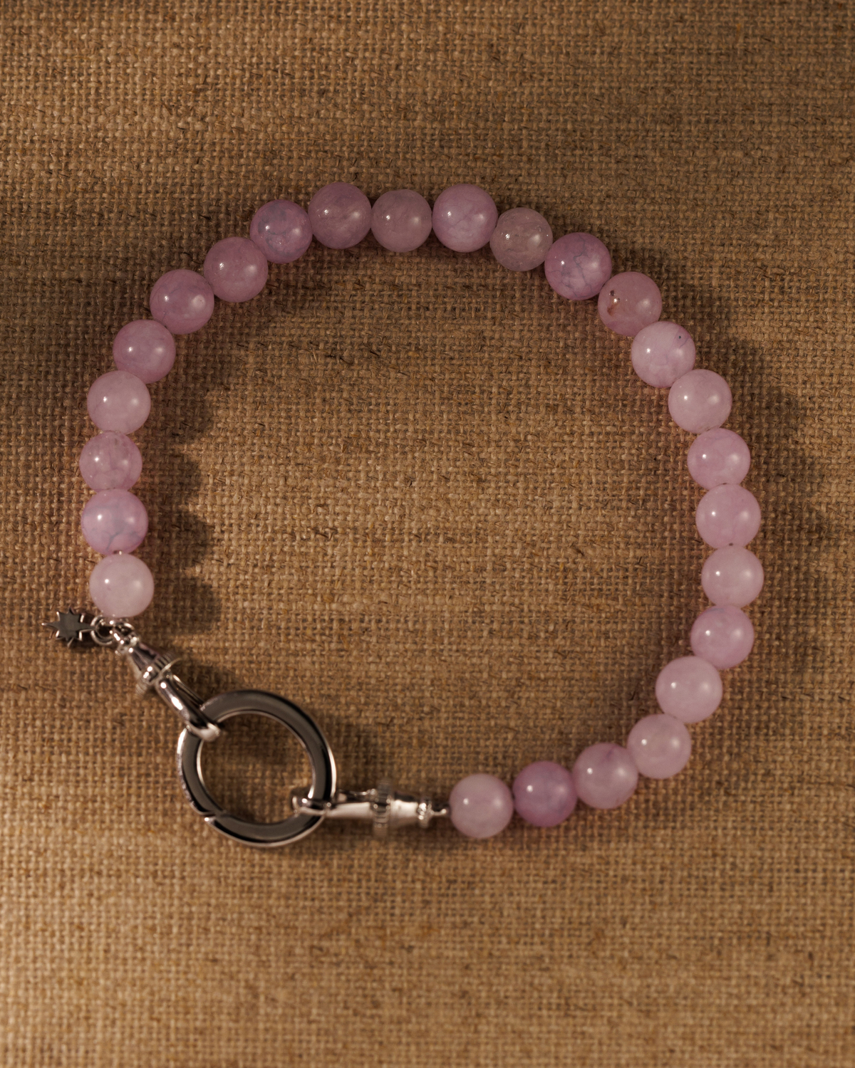 ELISE Jade Beaded Bracelet - Silver