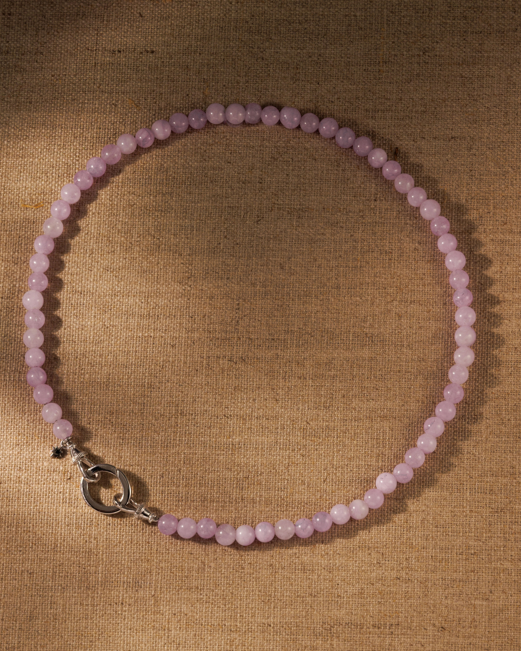 LILA Jade Beaded Necklace - Silver