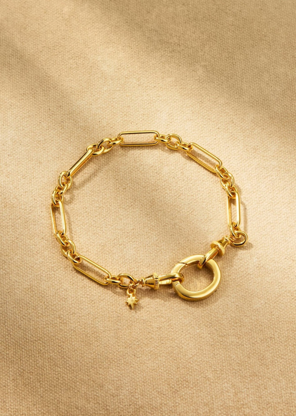Paperclip link bracelet with removable pendant detail
