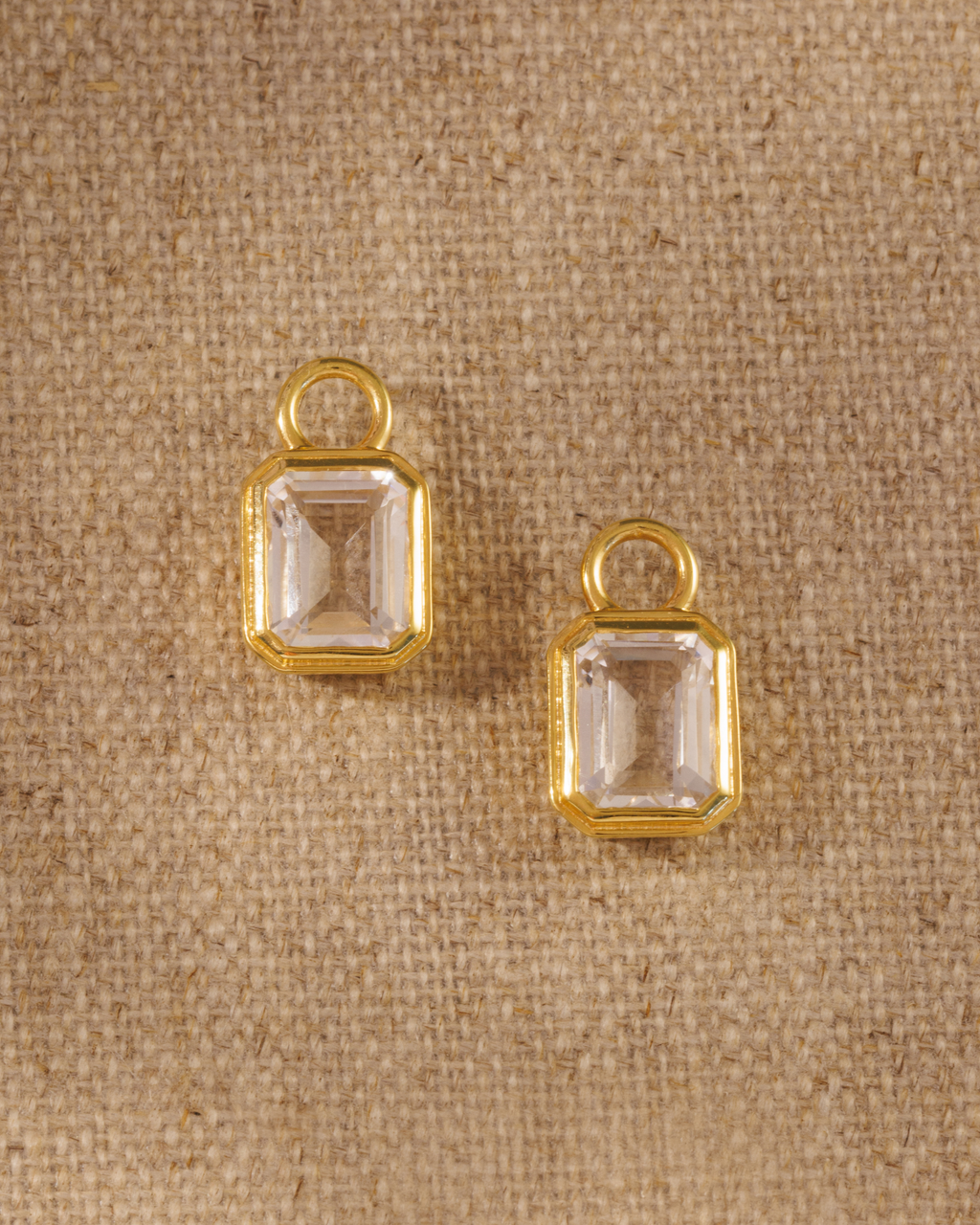 Clear quartz gemstone earring charms