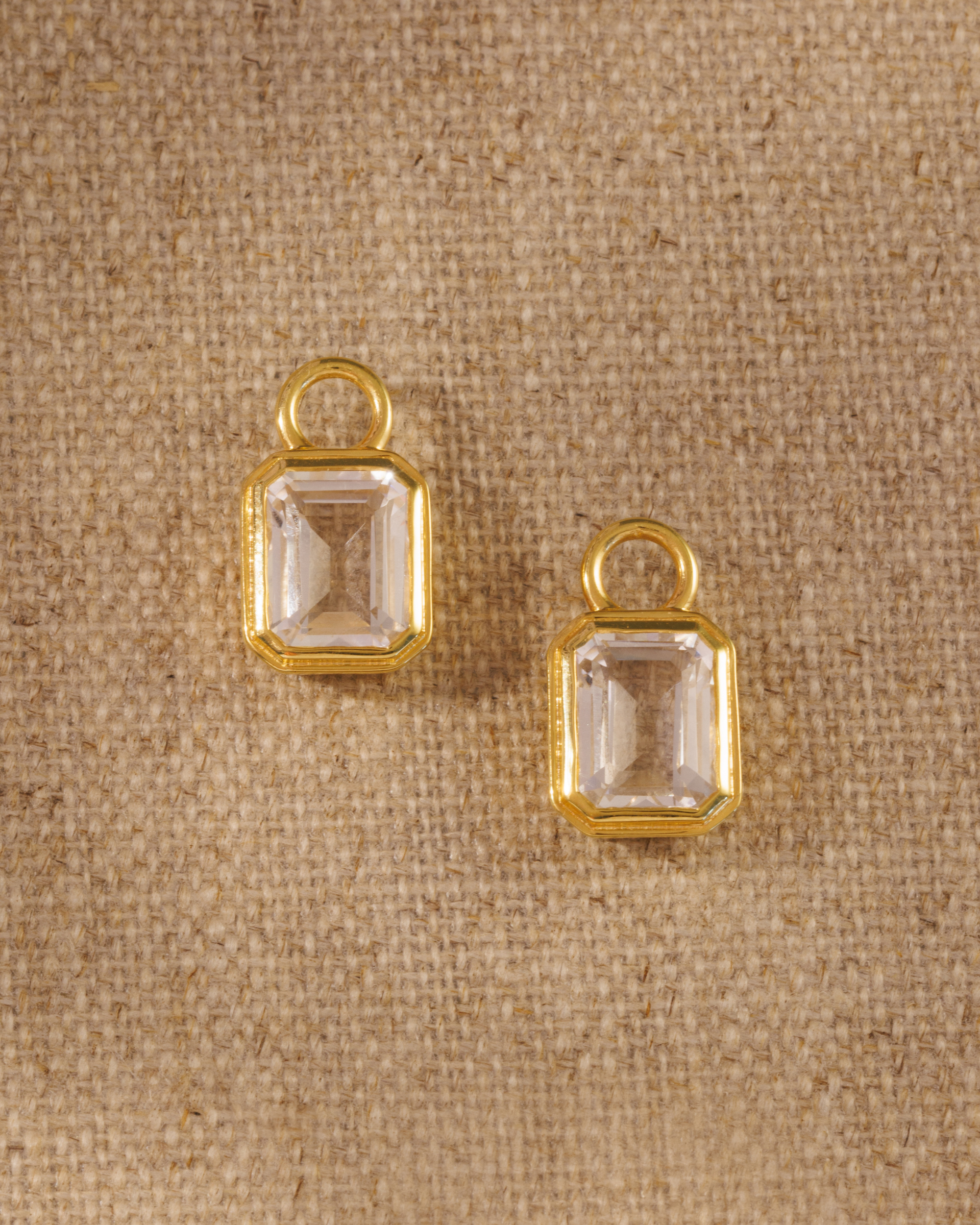Clear quartz gemstone earring charms