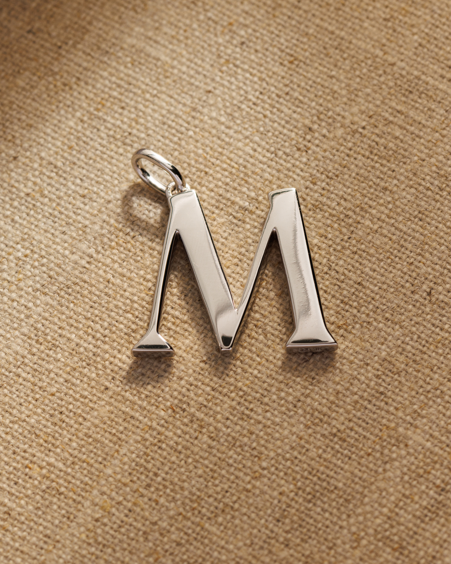 Solid silver alphabet initial pendants