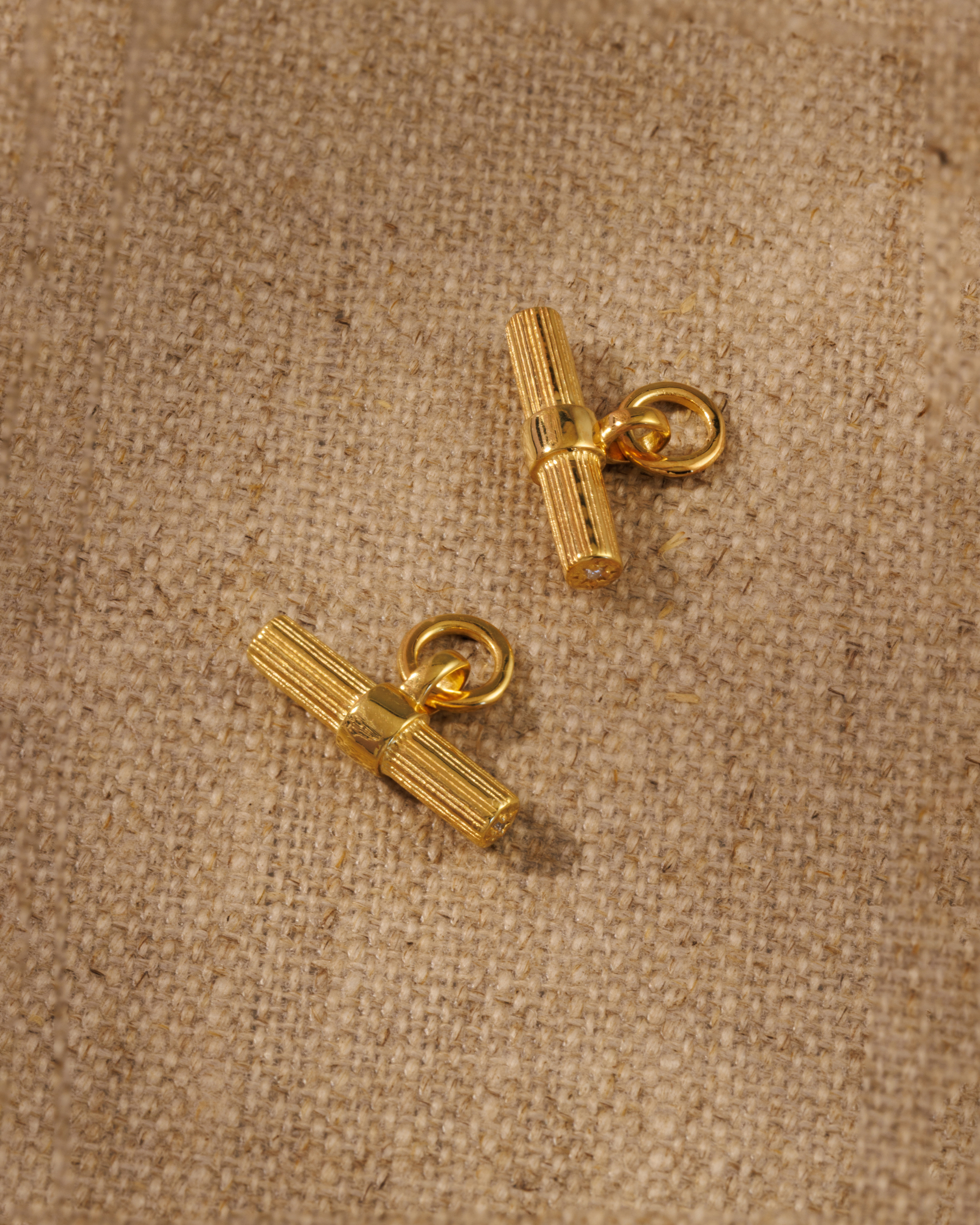 Lexi faceted earring charms gold 
