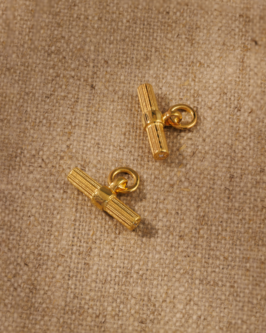 Lexi faceted earring charms gold 