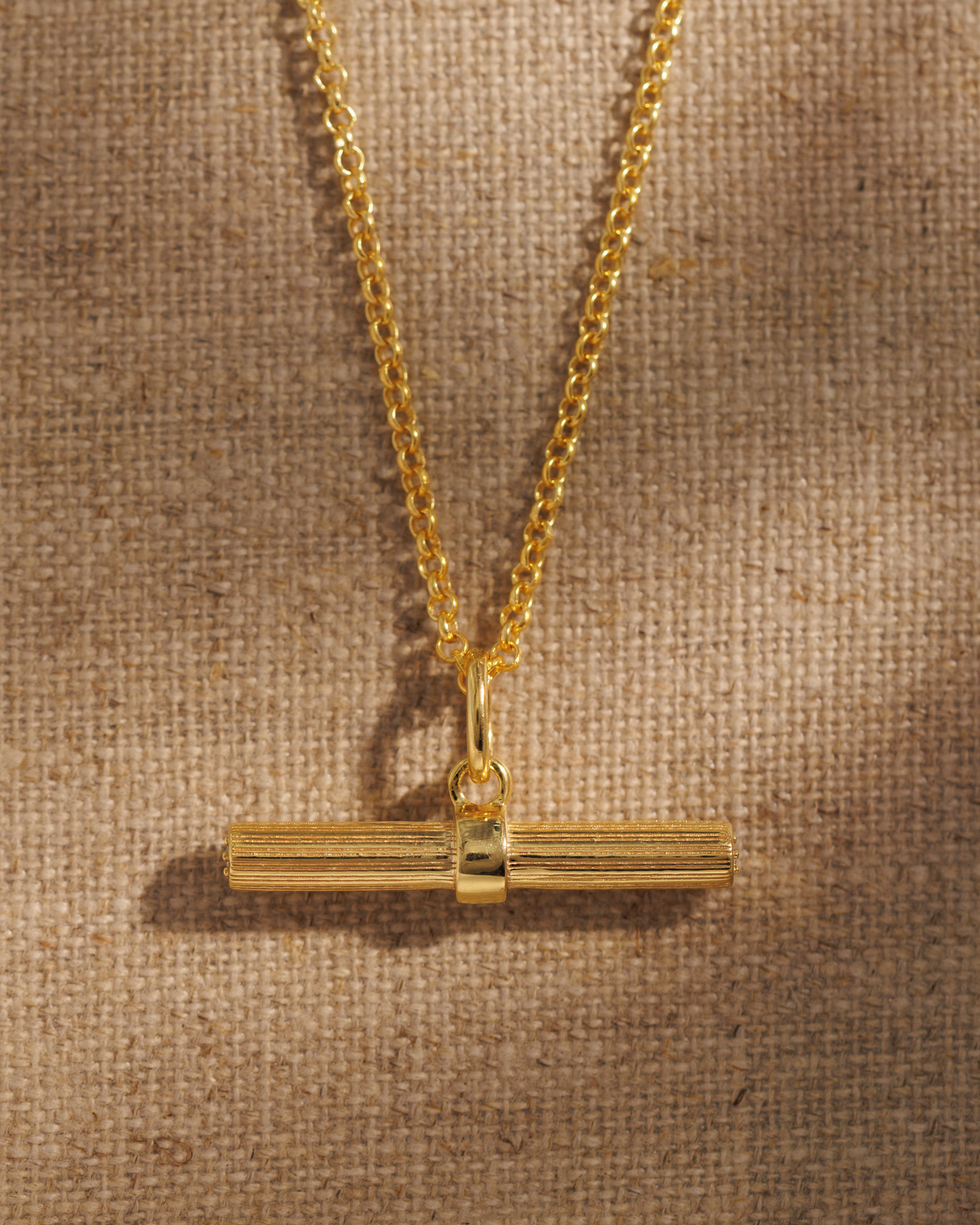 Lexi Faceted T-Bar Pendant on Ivy Gold Chain 