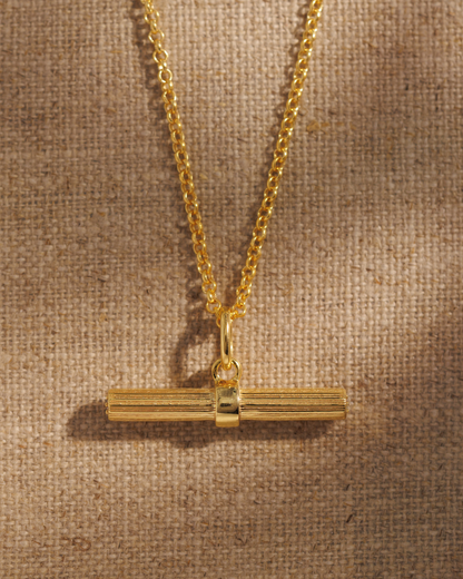 Lexi Faceted T-Bar Pendant on Ivy Gold Chain 