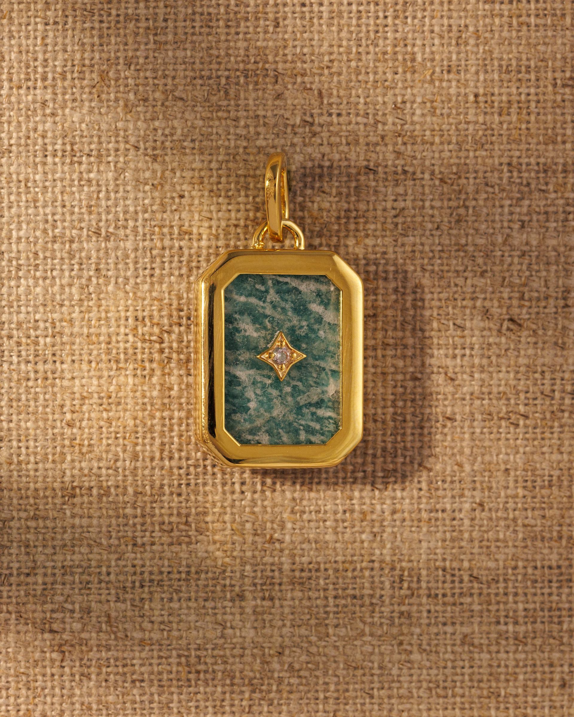 Moon Talisman Double-Sided Gemstone Pendant – Lapis Lazuli & Amazonite