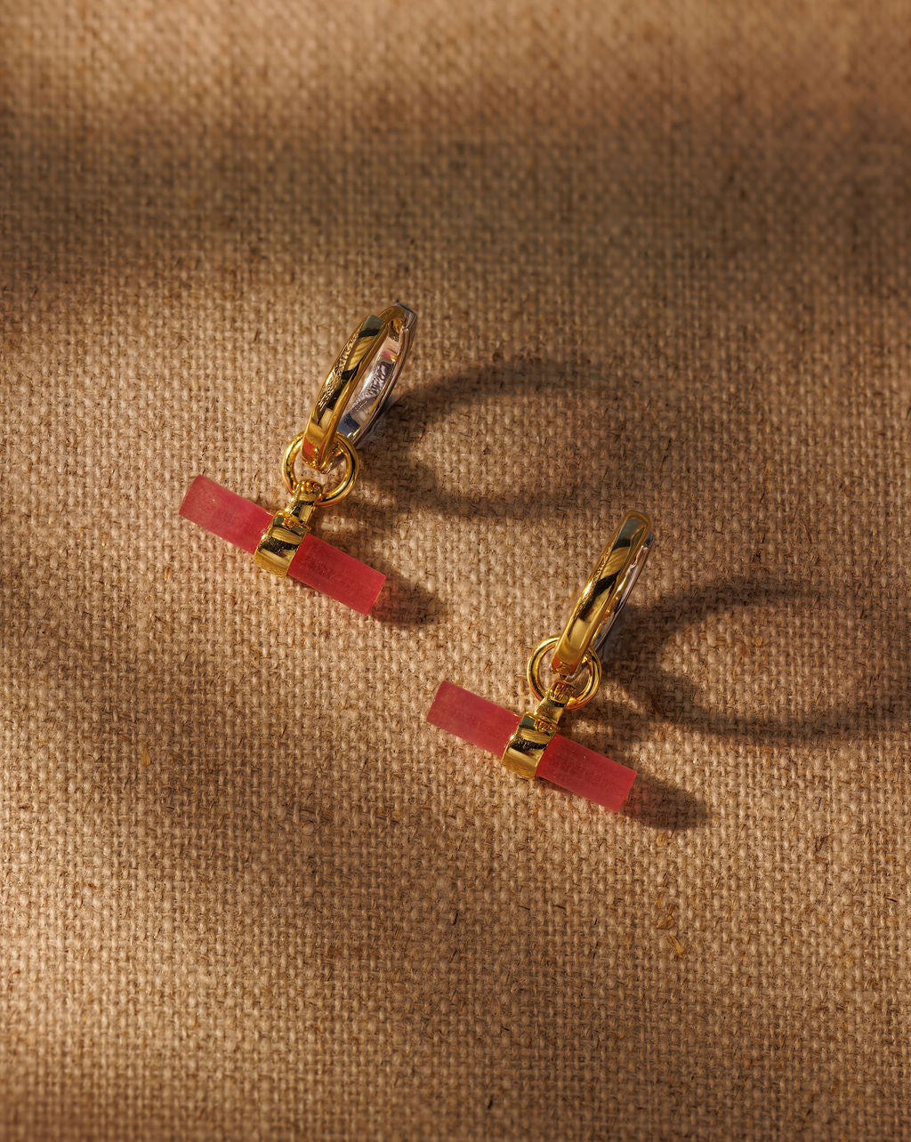 Pink Quartz T-BAR Earring Charms