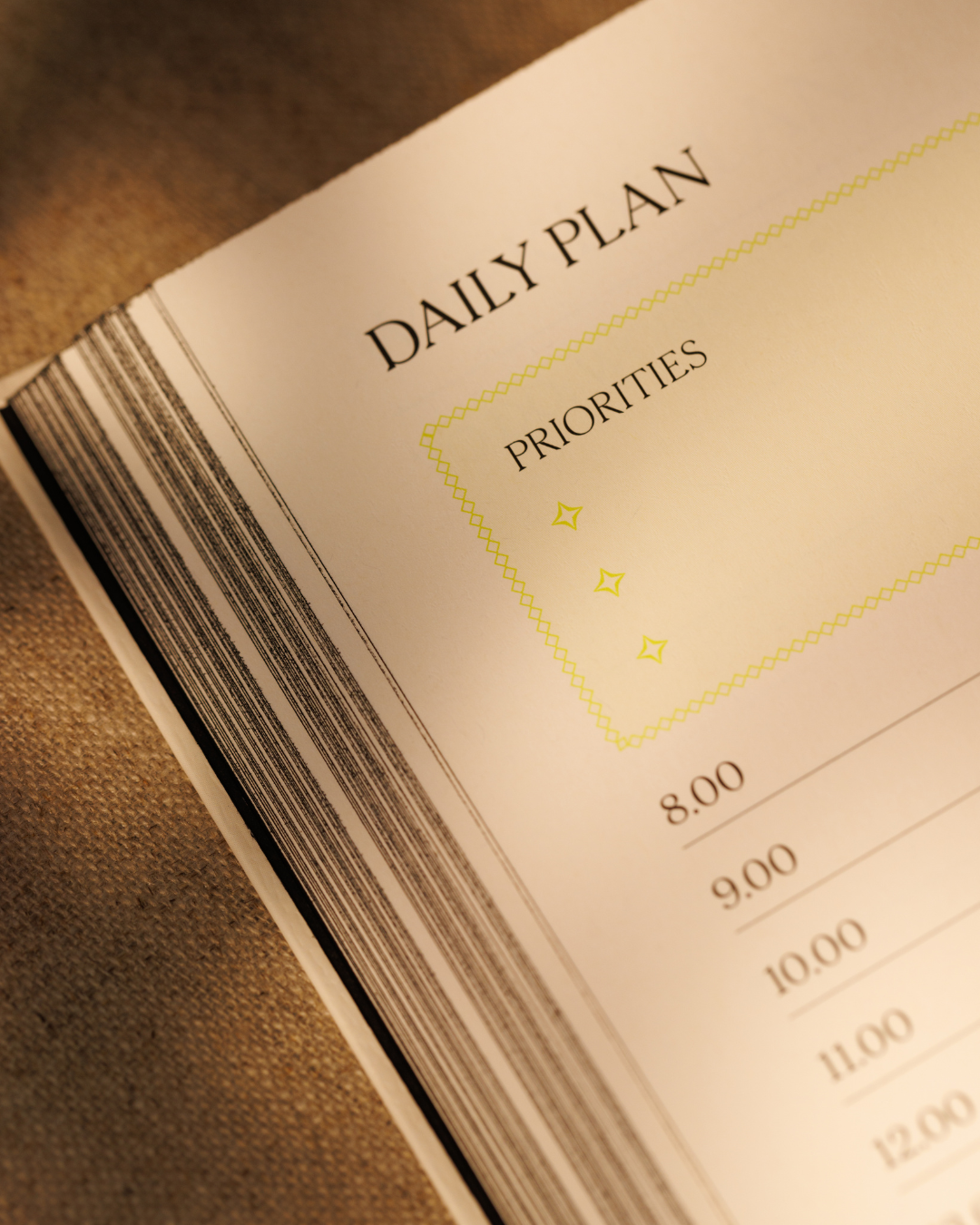 Raven James weekly and daily planner notebook with leather-style cover
