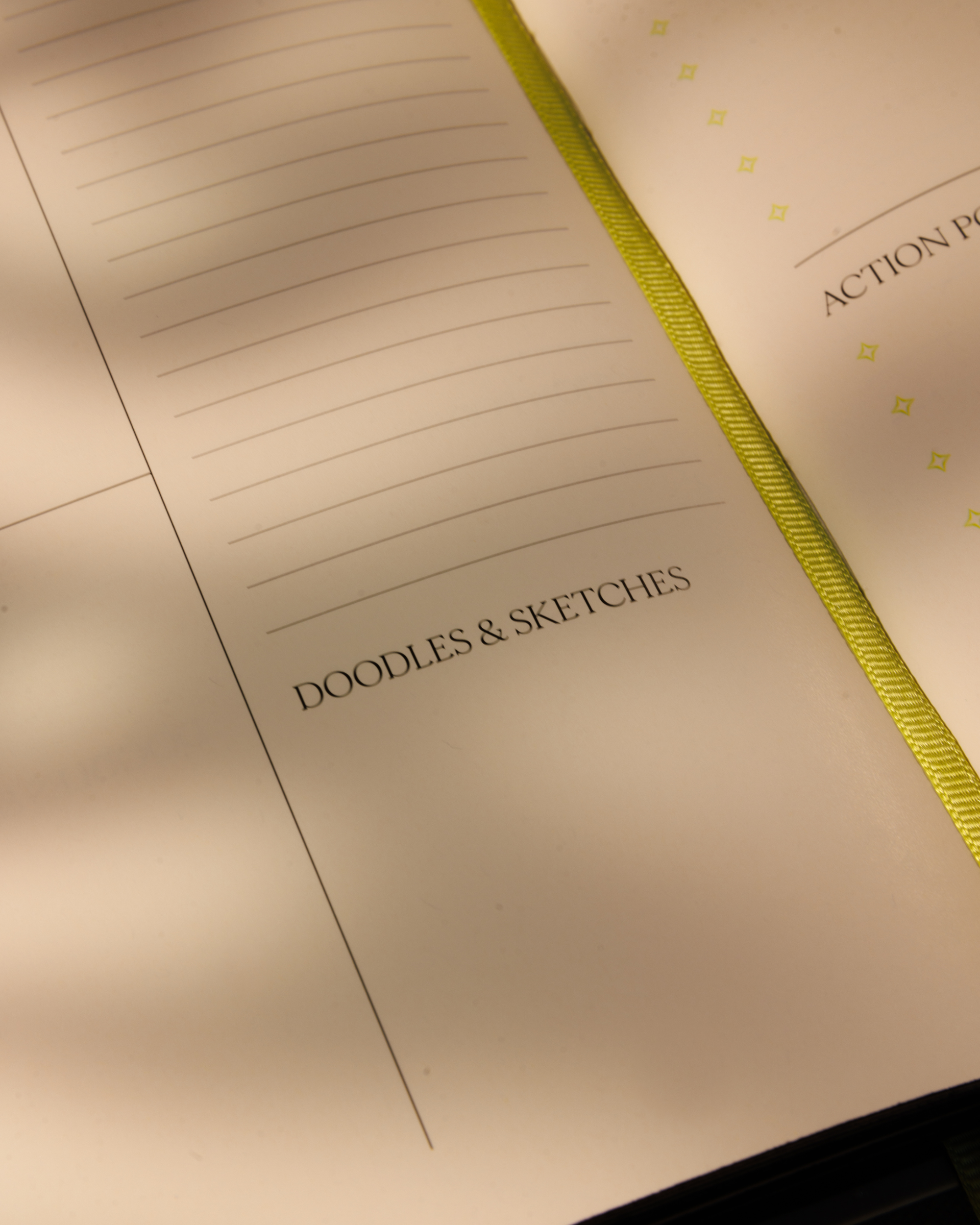 Raven James planner with weekly overview, daily planning and meeting notes pages
