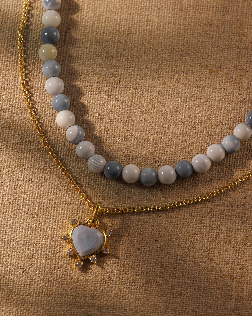 IONA Heart Pendant - Blue Opal
