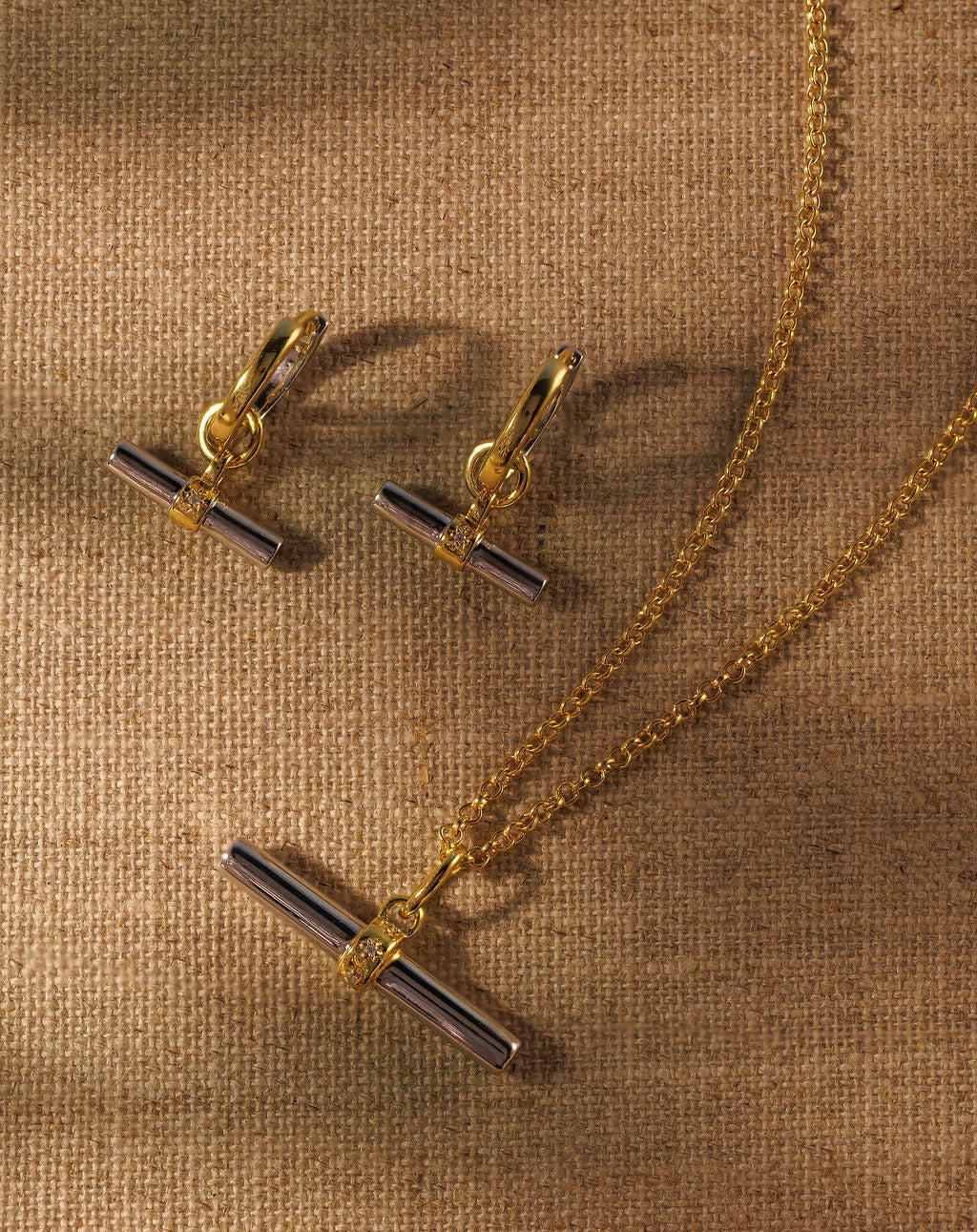 LUCY T-Bar Pendant - Mixed Metal