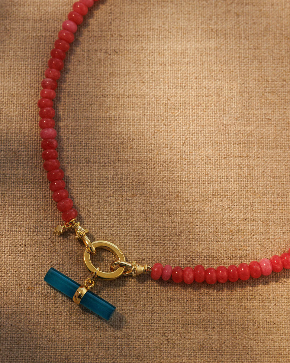PALOMA Pink Quartz / Teal T-Bar Set