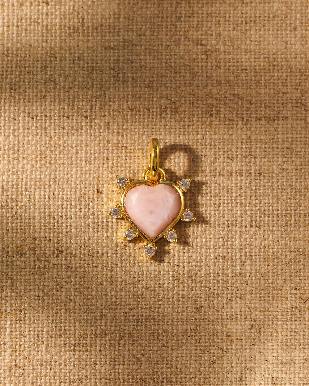 IONA Heart Pendant - Pink Opal