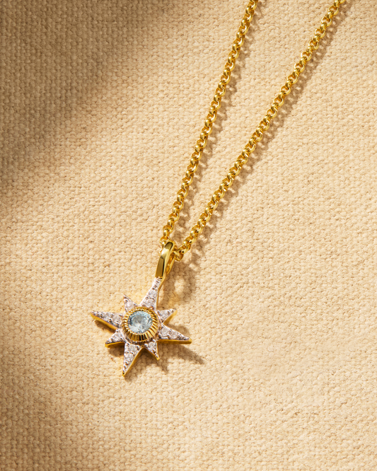 NORTH STAR NECKLACE - Aqua