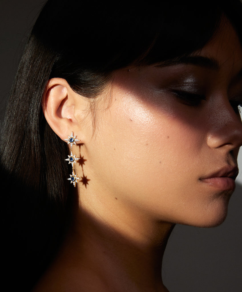 LYRA Statement Earrings - Sapphire
