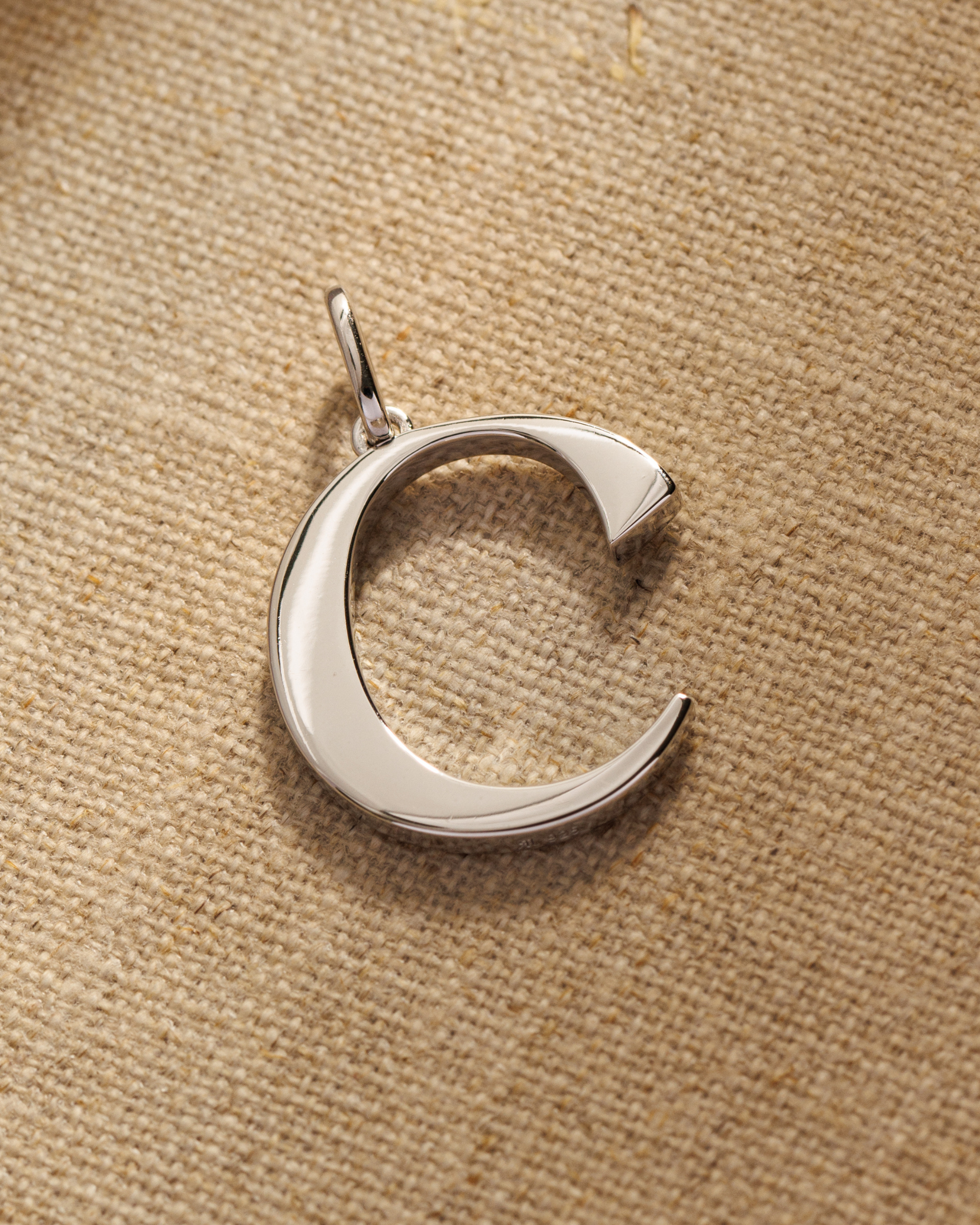 Solid silver alphabet initial pendants