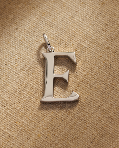 Solid silver alphabet initial pendants