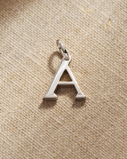 Solid silver alphabet initial pendants