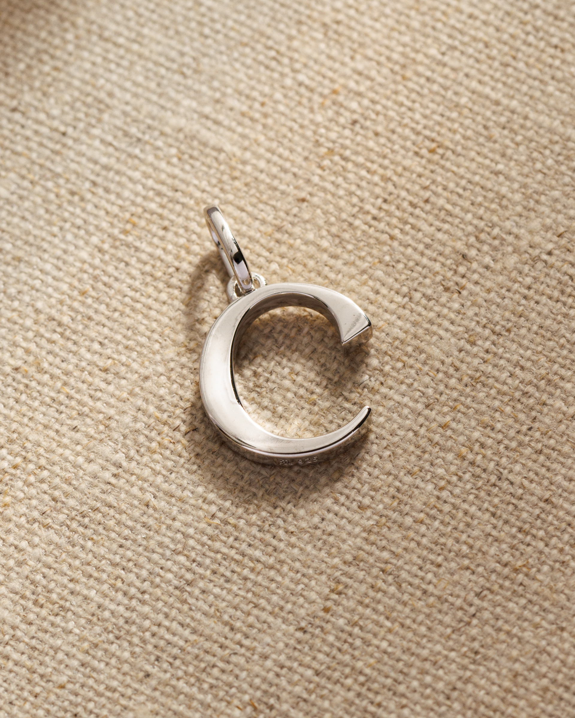 Solid silver alphabet initial pendants