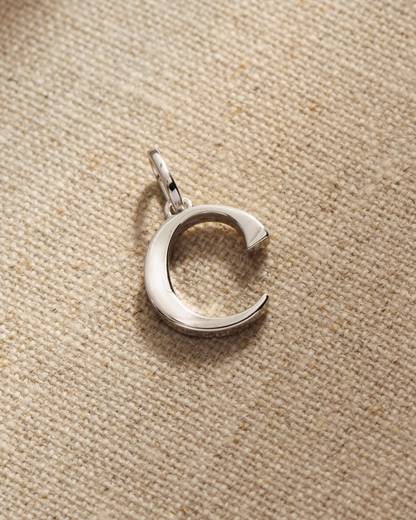 Solid silver alphabet initial pendants
