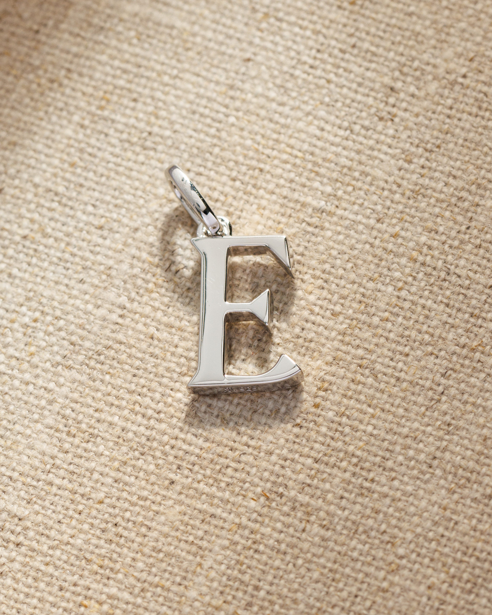 Solid silver alphabet initial pendants