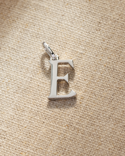 Solid silver alphabet initial pendants