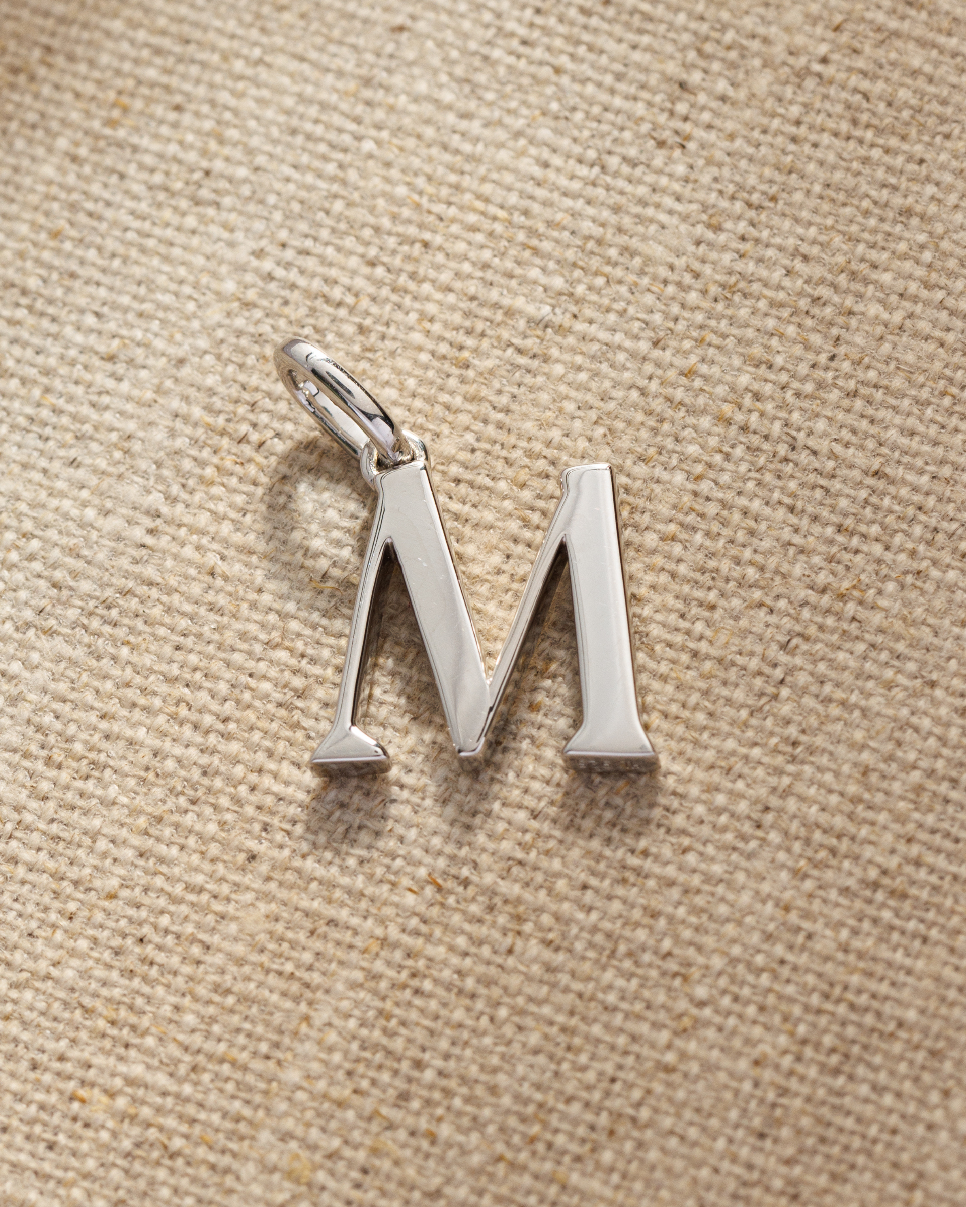 Solid silver alphabet initial pendants