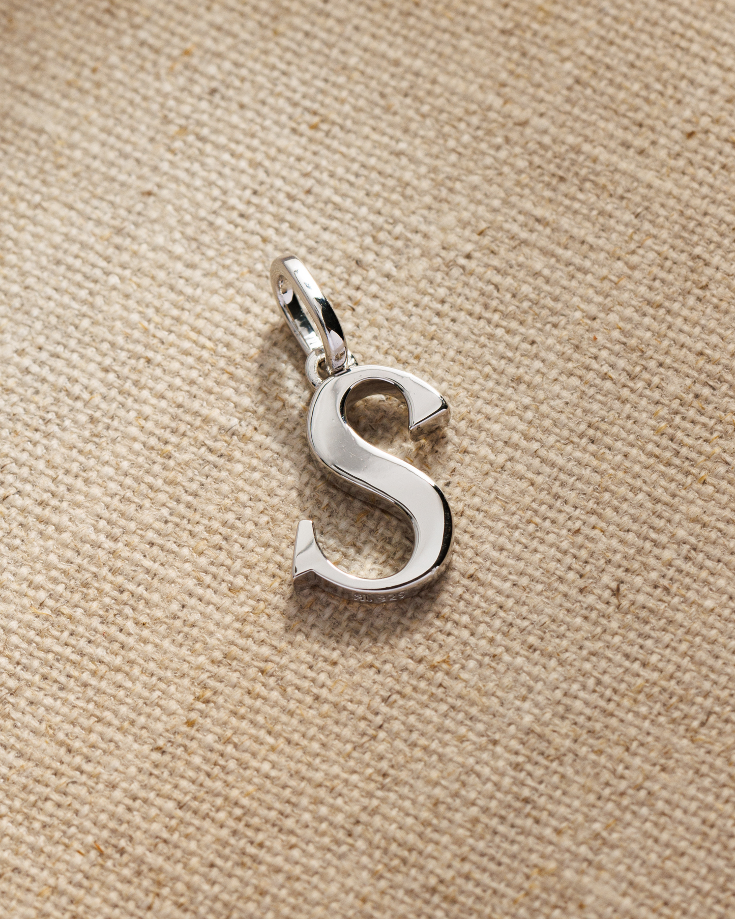 Solid silver alphabet initial pendants