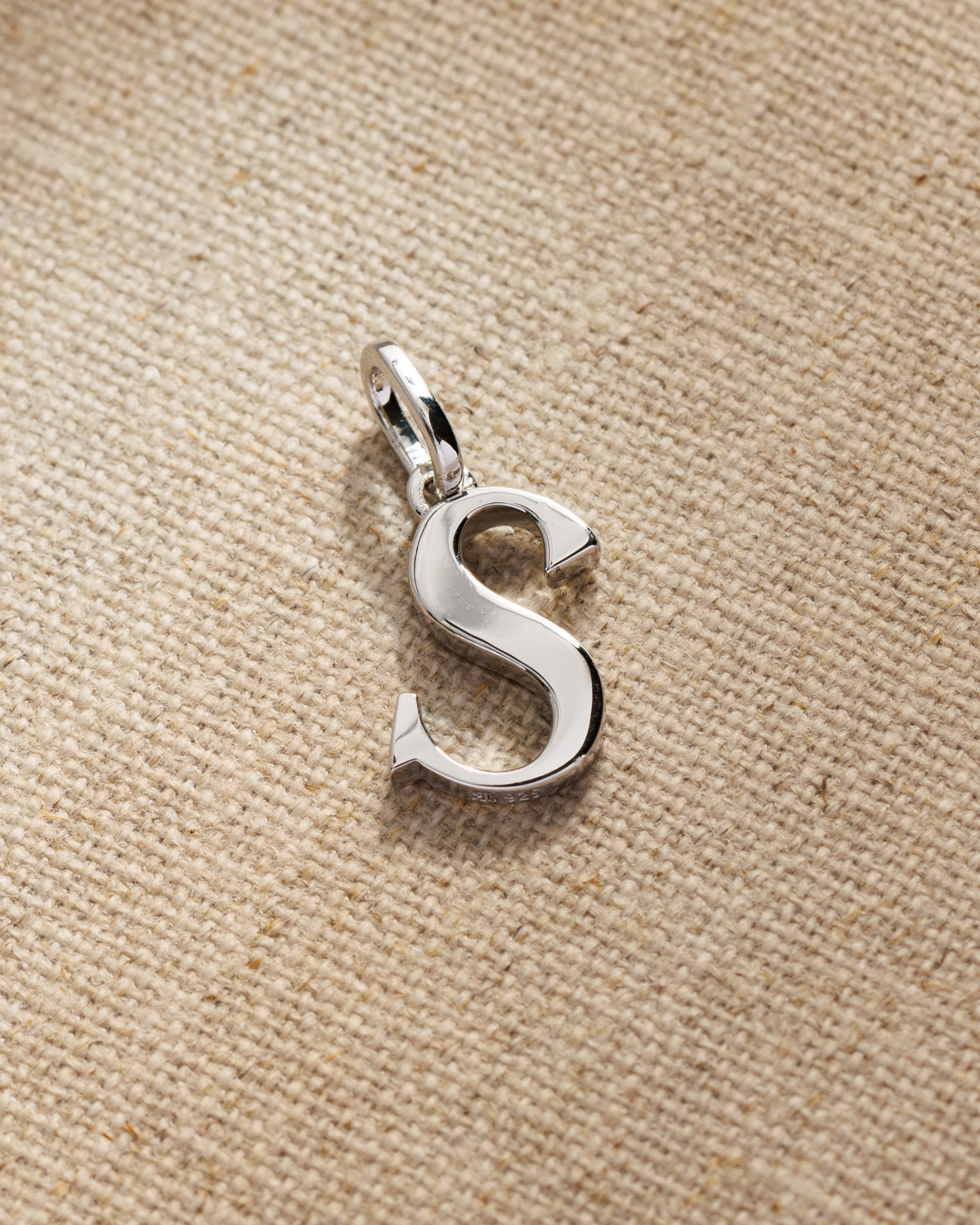 Solid silver alphabet initial pendants