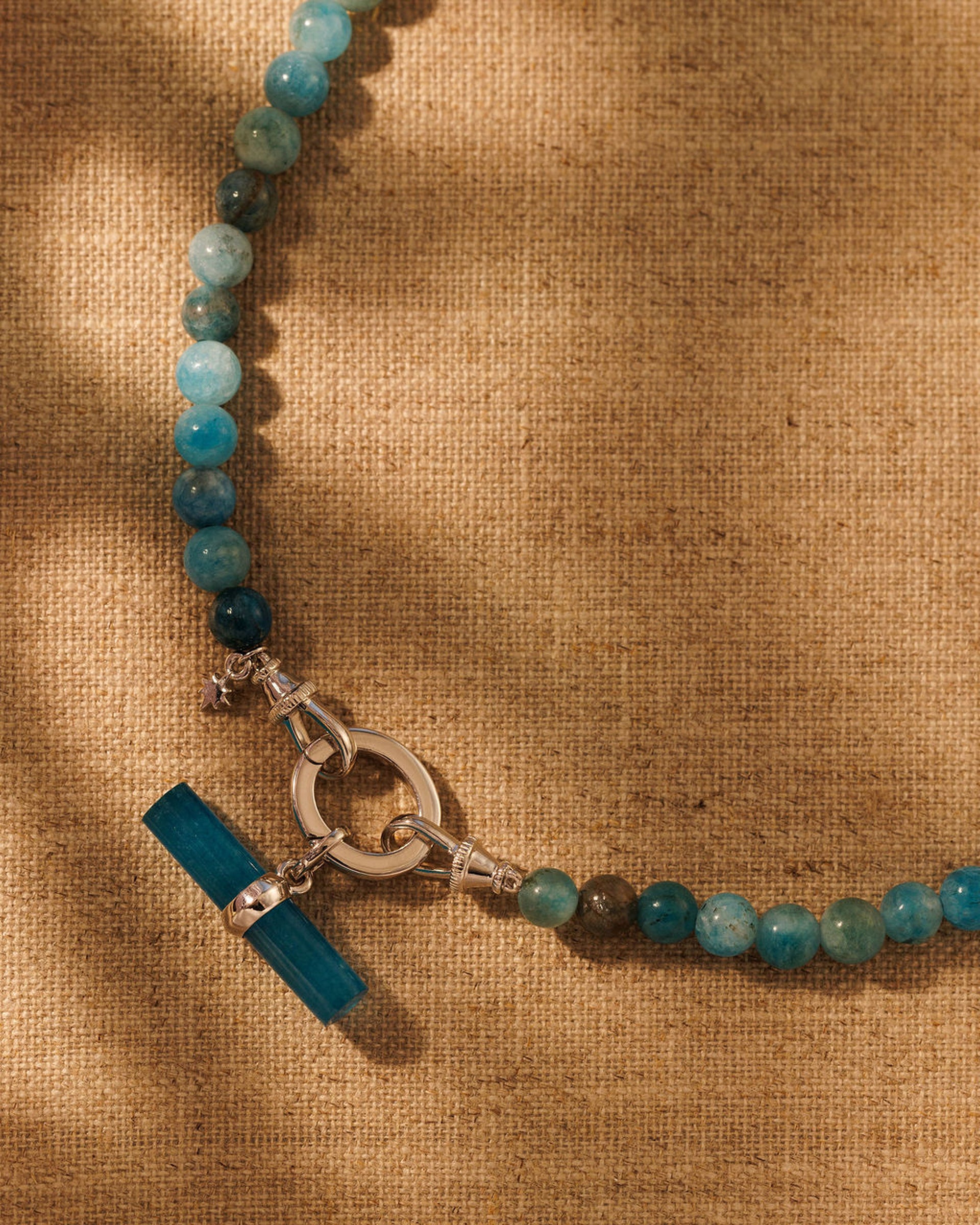 AZURA / TEAL T-BAR Necklace Set - Silver