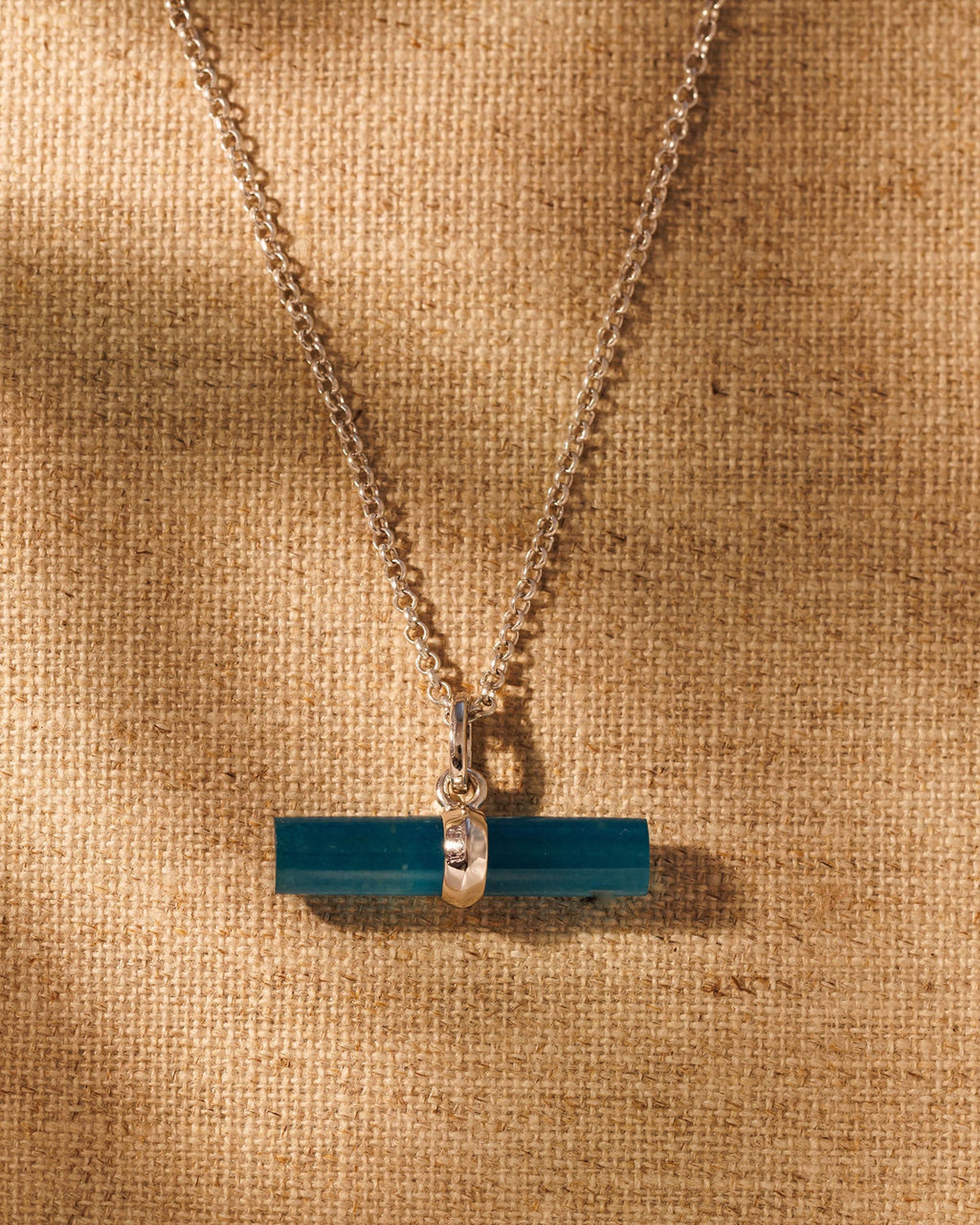 TEAL T-BAR / IVY Necklace Set - Silver