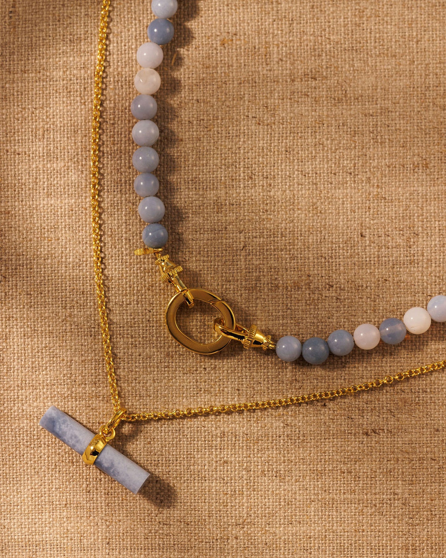T-Bar Pendant -  Peruvian Blue Opal