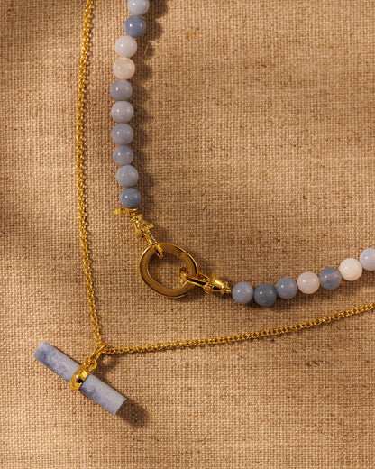 T-Bar Pendant -  Peruvian Blue Opal