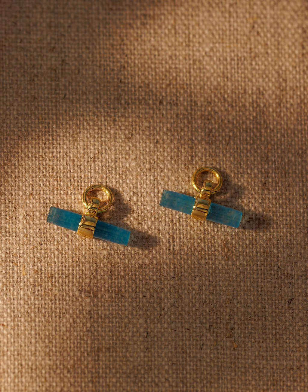 Teal Quartz T-BAR / CARA Earring Set