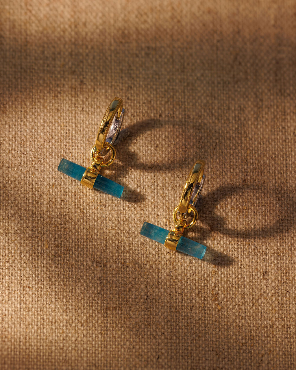 Teal Quartz T-BAR / CARA Earring Set