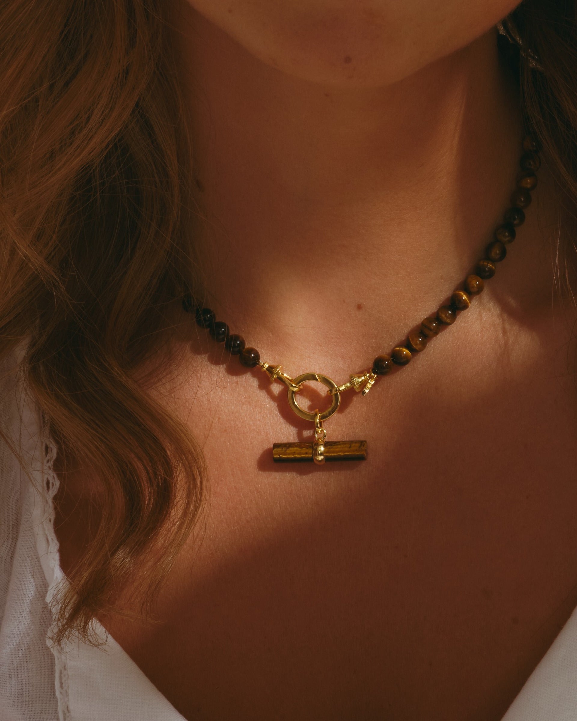 Tiger's Eye T-Bar / TAWNY Necklace Set