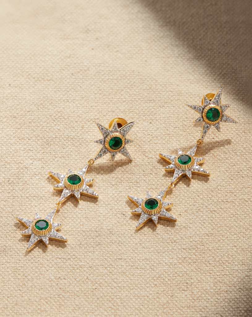 LYRA Statement Earrings - Emerald