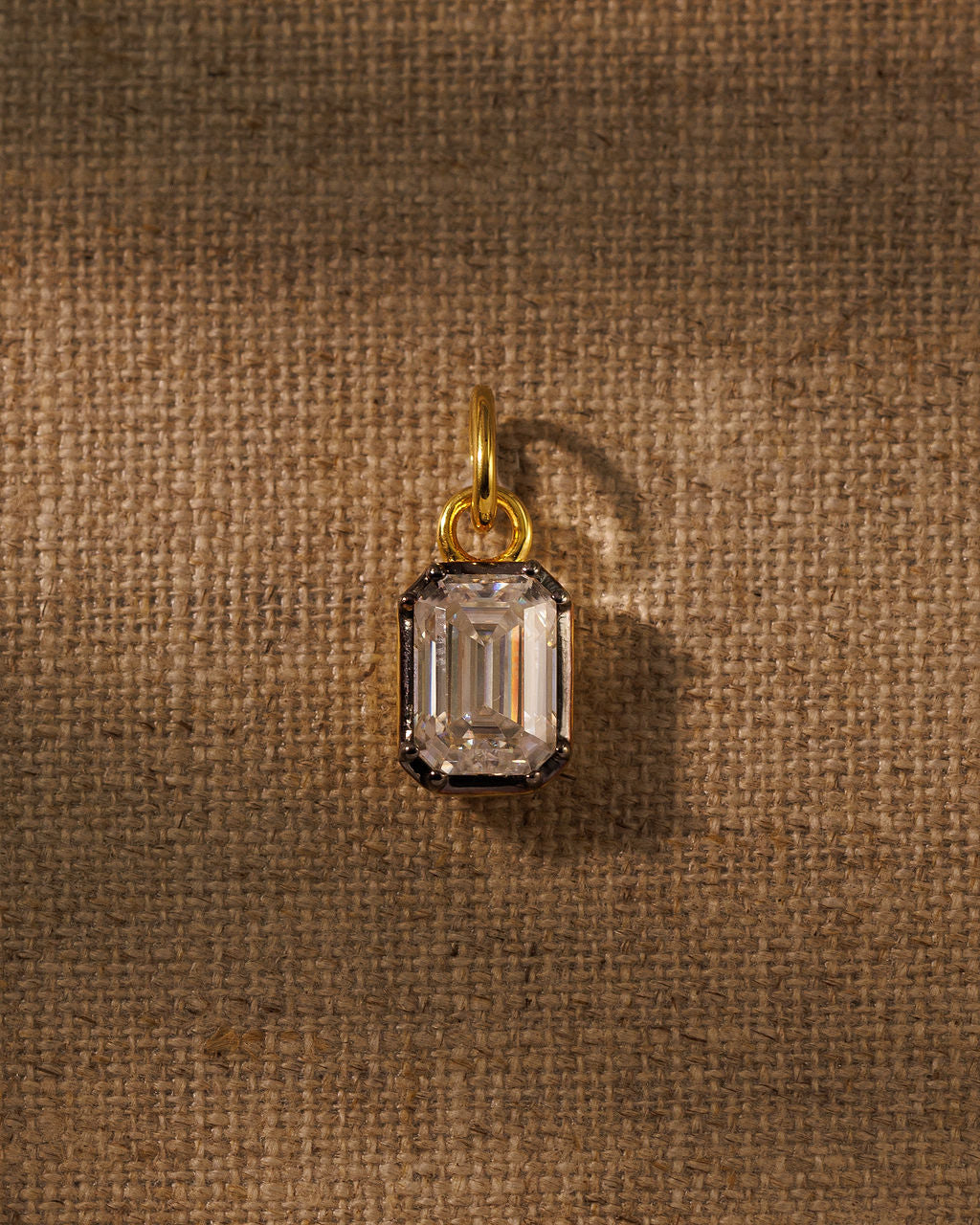 EDITH emerald cut moissanite pendant