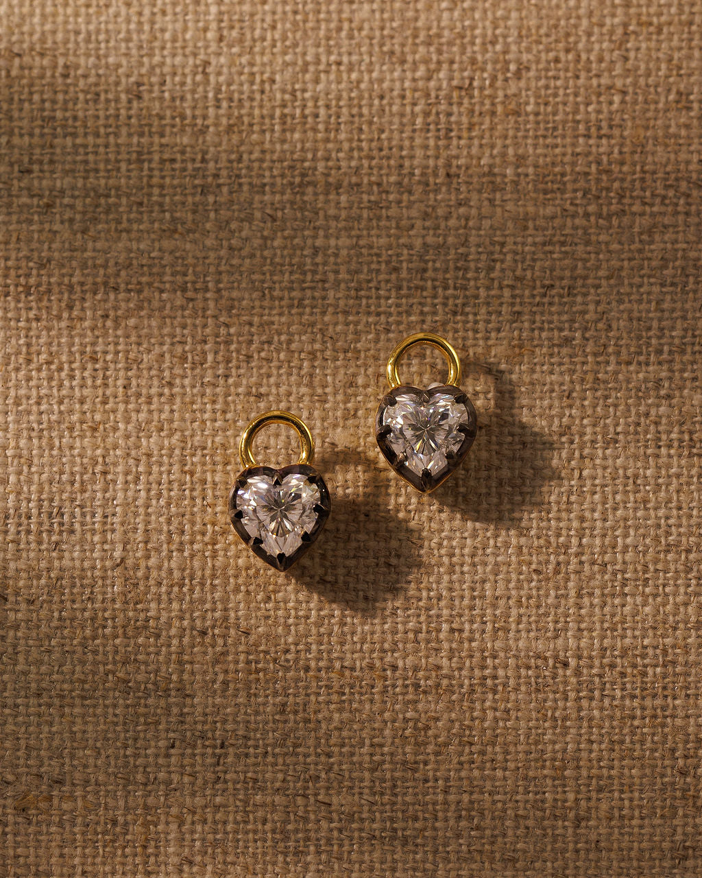 HETTY heart moissanite earring charms