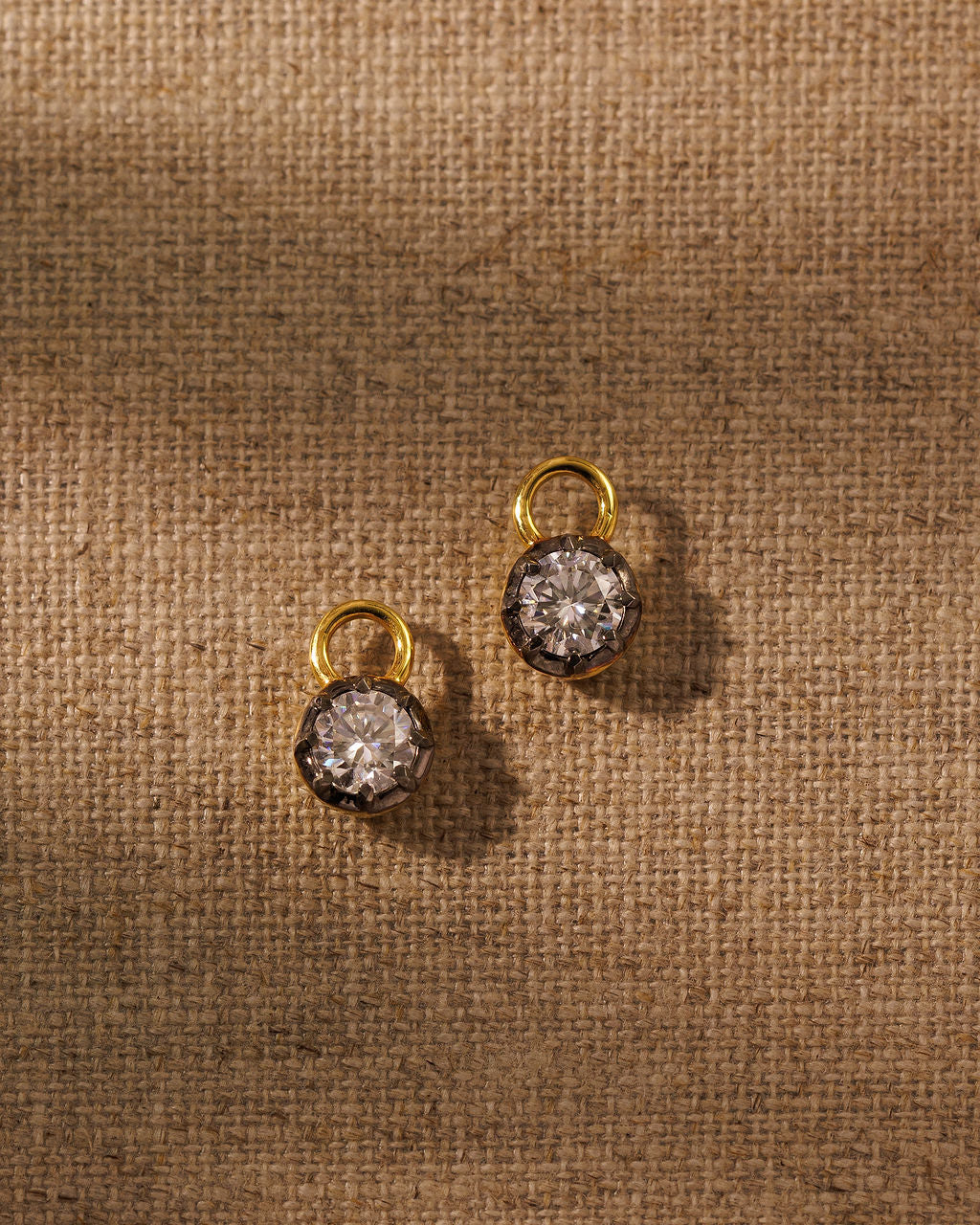 ODETTE round moissanite earring charms