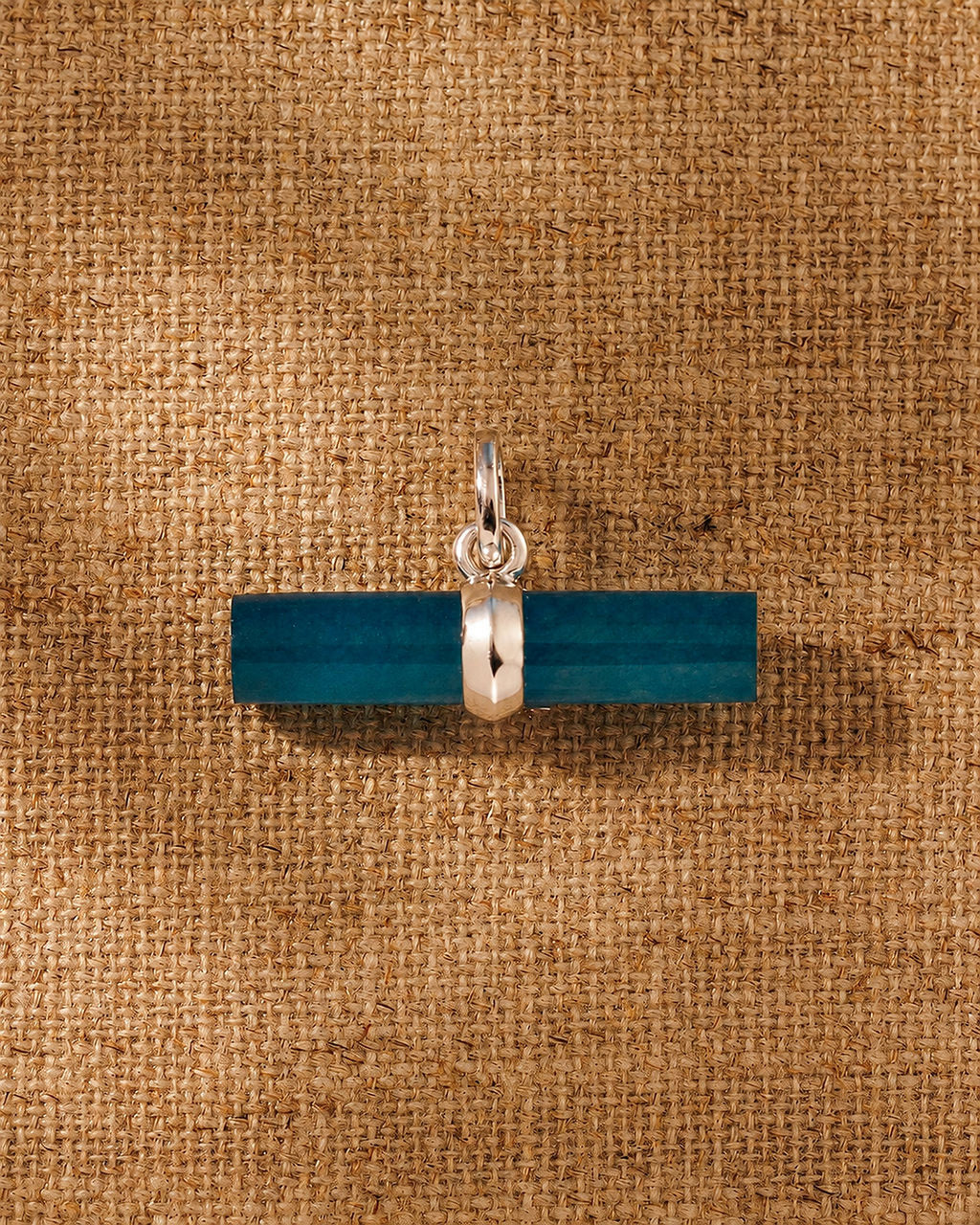 T-Bar Pendant - Teal Quartz with Silver