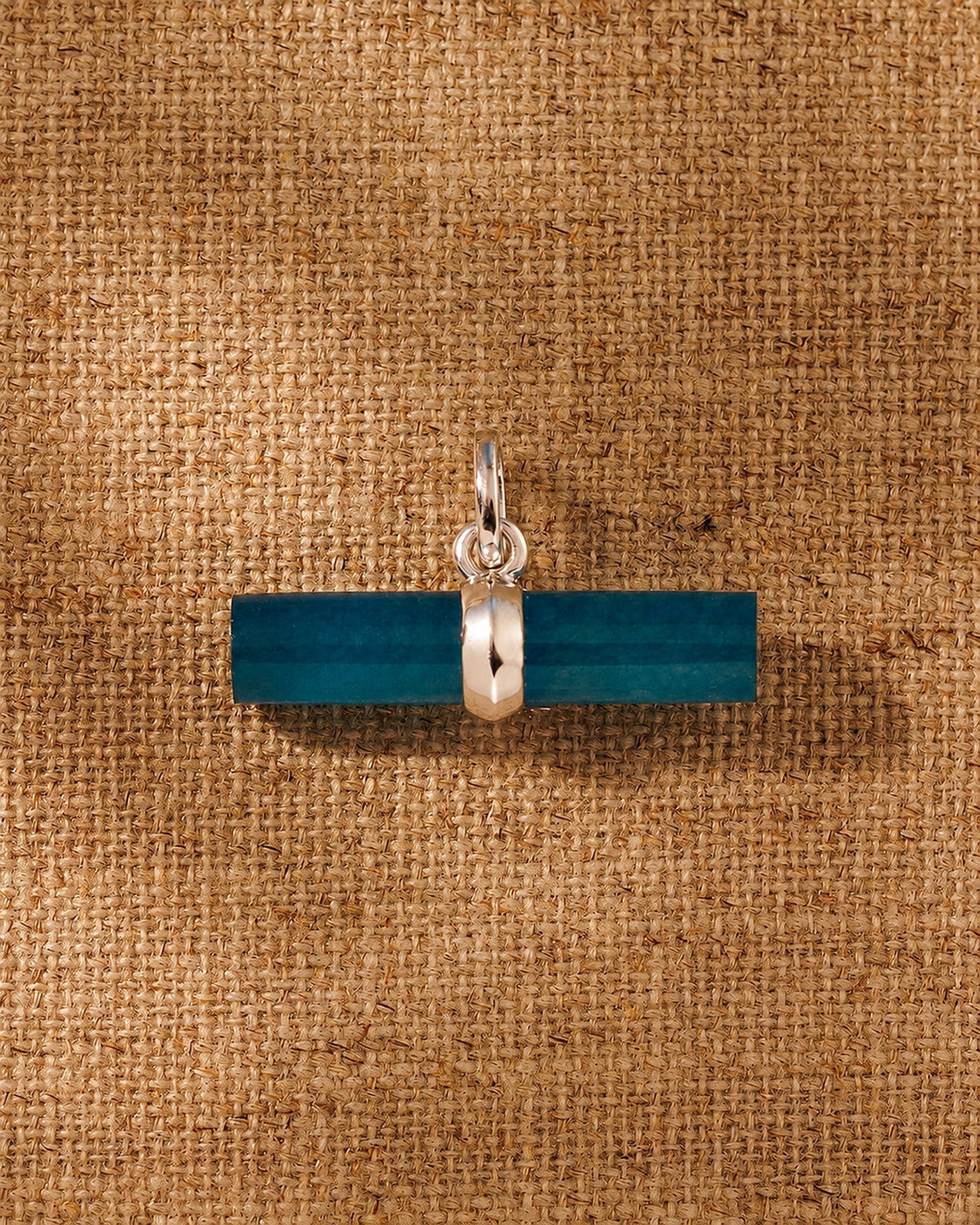 T-Bar Pendant - Teal Quartz with Silver