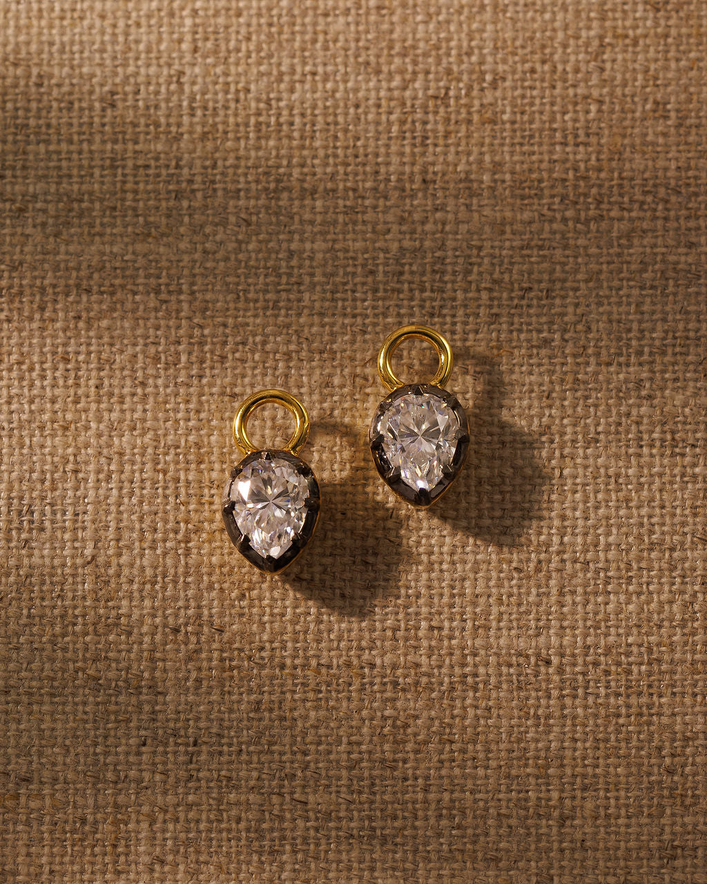 PIA pear moissanite earring charms