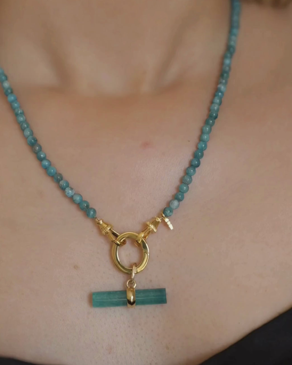 ALLY / TEAL T-BAR Necklace Set